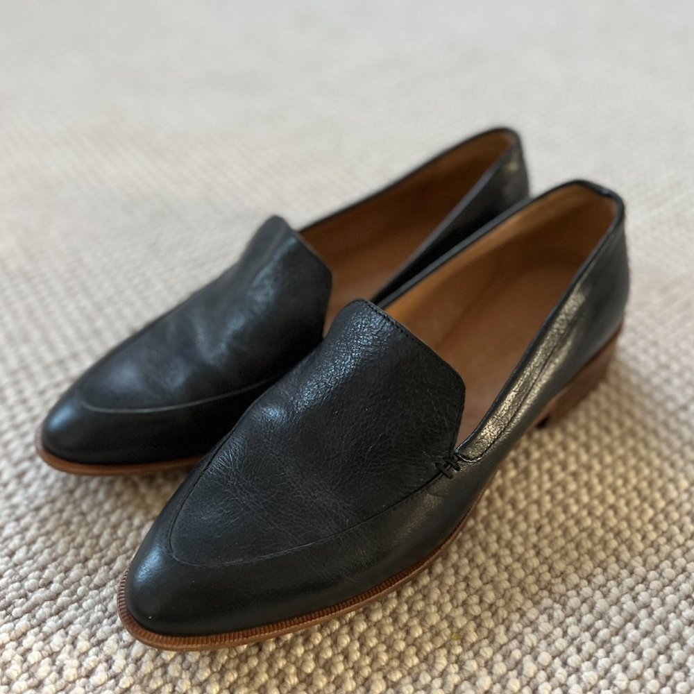 Madewell the frances loafer-  true black- like new- size 8.5